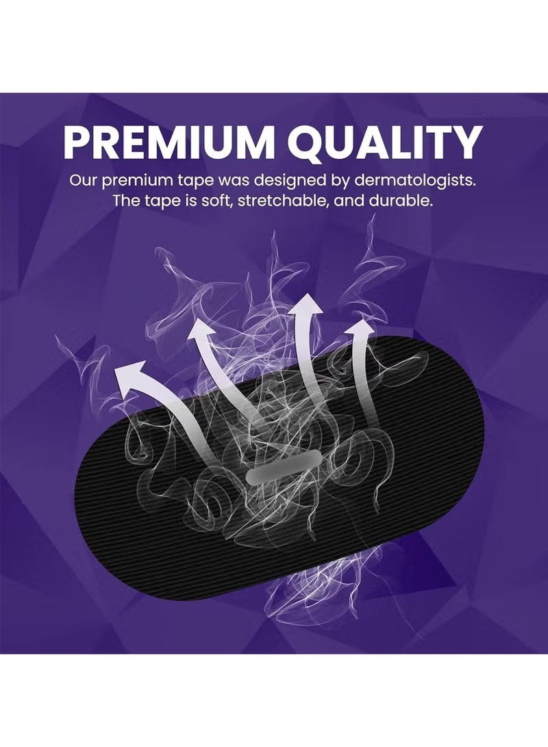 PYC 30 PCS Mouth Tape for Sleep Anti Snoring Mouth Nose Strips Patchd Mouth Tape, Black Oval Sleep Tape, Mouth Tape for Sleeping,Breathable Mouth Tape,Mouth Tape for Sleeping,Improved Nasal Breathing - Image 3